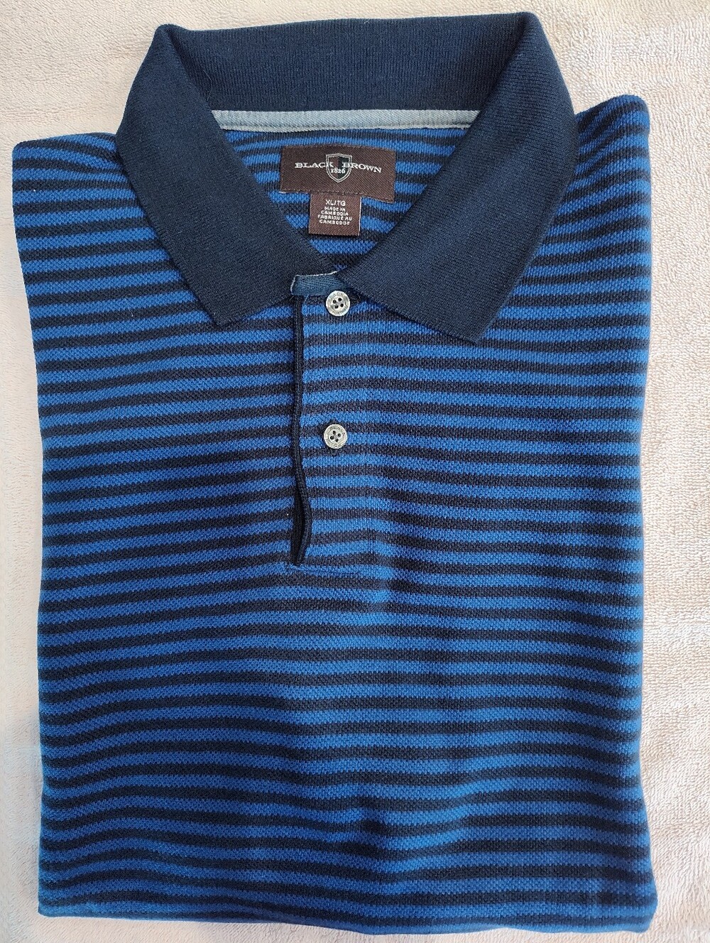 Blue Striped Polo Shirt - Classic Men’s Short Sleeve